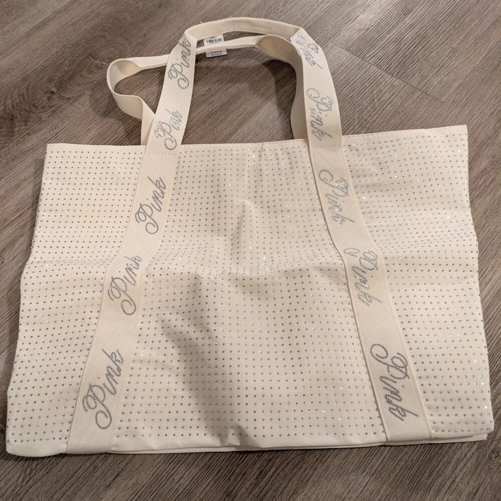 Pink / victorias secret rhinestone tote bag